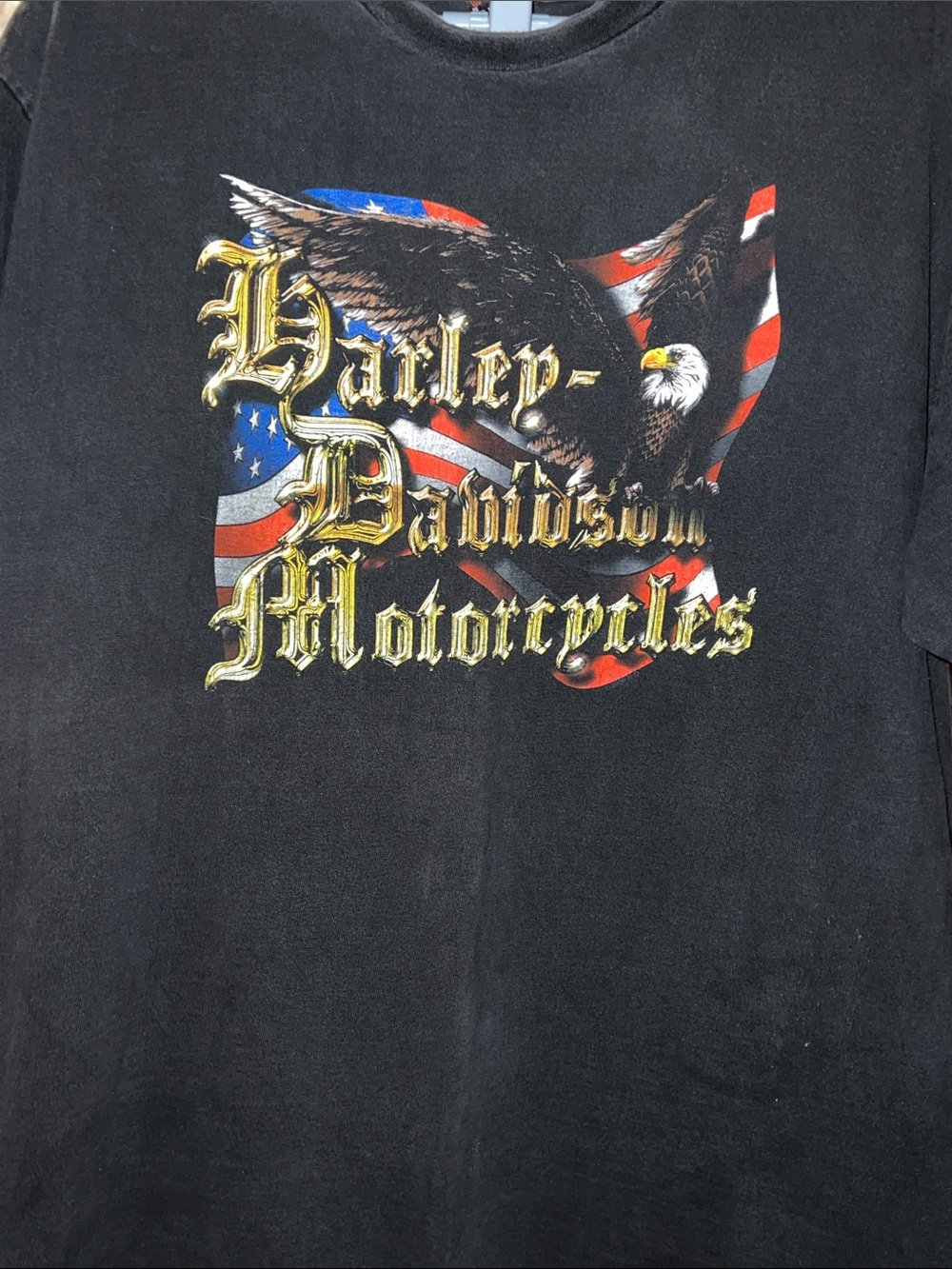 Vintage 90s Harley Davidson Guidera’s Yuba City CA Graphic Tee XXL Faded Black